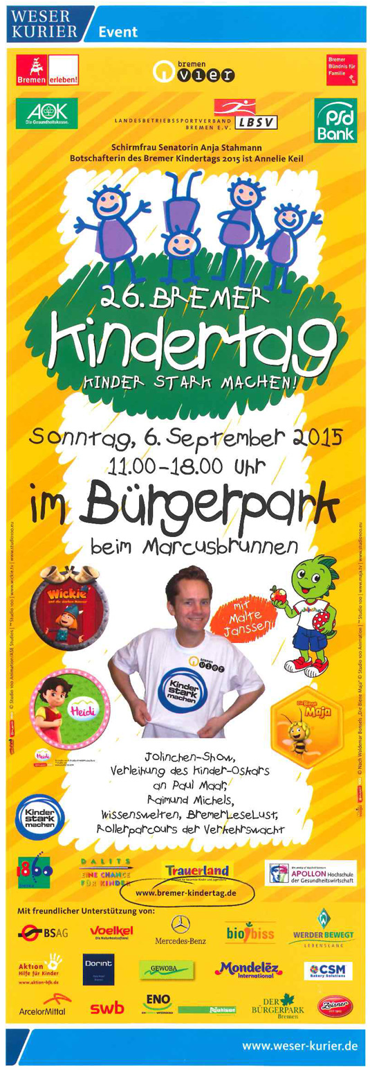Plakat 26. Kindertag im Bürgerpark Plakat 26. Kindertag im Bürgerpark