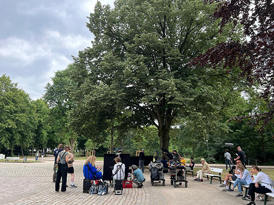 Dreharbeiten zum Tatort am Marcusbrunnen